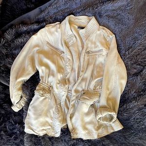 Military style green jacket